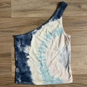 Tie dye one shoulder top